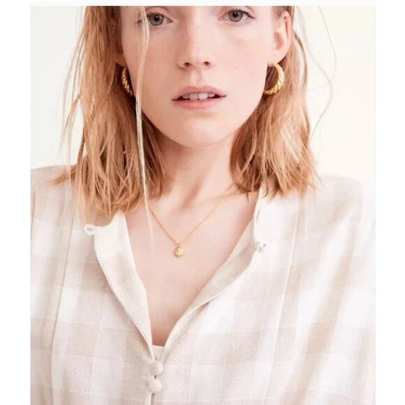 Madewell Button-Front Tiered Midi Dress in Undyed Gingham Edition (XL) - Picture 4 of 7